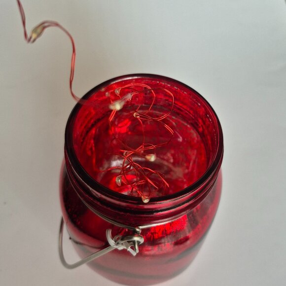 Red Decorative Jar With Lights - Picture 8 of 9